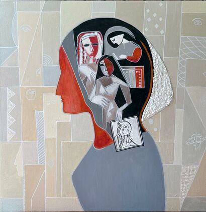 Bas. (بس) (The Silence She Carries Series of four paintings)  - a Paint Artowrk by ads